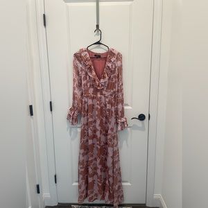 Lulus Floral Print Ruffled Dress